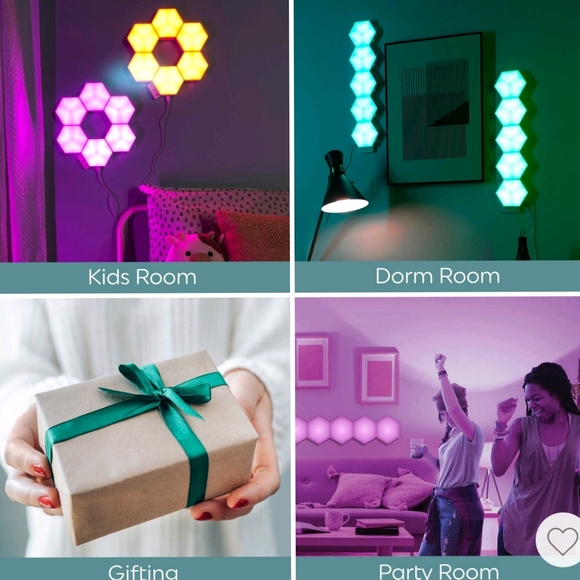 GE NWT 6pk LED + Color Changing Tile Panel Lights with Remote - Picture 4 of 12